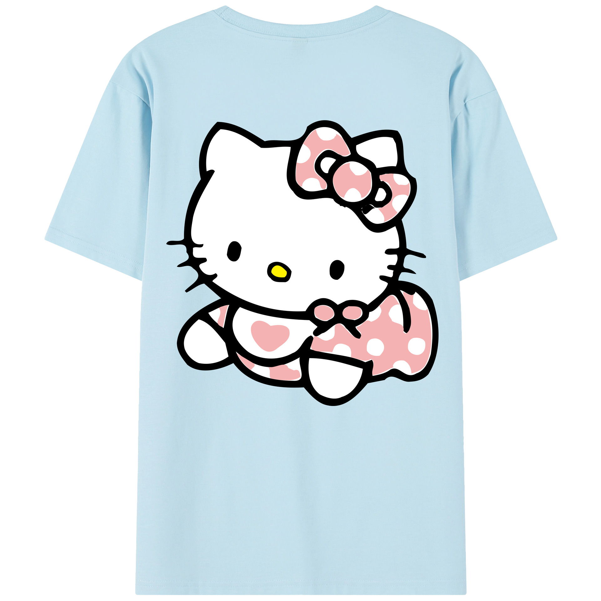 （画像用） Hello Kitty ハローキティ 綿100％半袖Tシャツ（背面プリント）